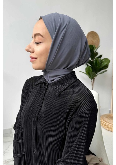 Kahijab Çıtçıtlı Bone - Gri - Standart Gri
