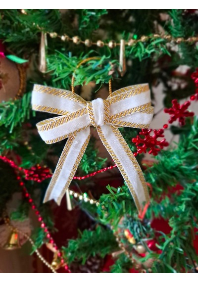 Premium Kadife El Emeği- 5li Yılbaşı Ağaç Süsü Fiyonk Seti -kurdele Fiyonk Noel Ağacı Süs, Hediye