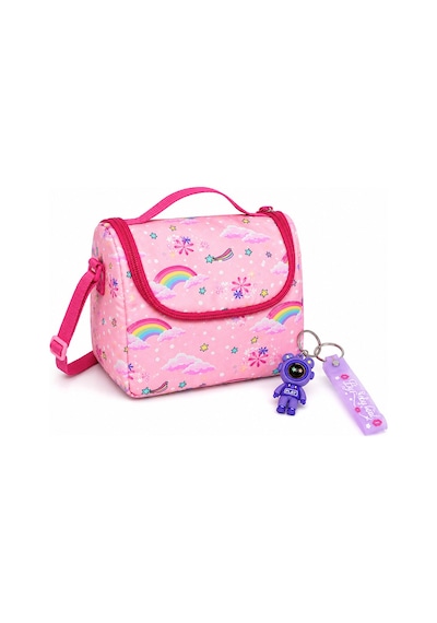 Denokids Unicorn Kız Çocuk İlkokul 4'lü Çanta Seti - Sırt Çantası Beslenme Çantası Kalem Kutusu Anahtarlık