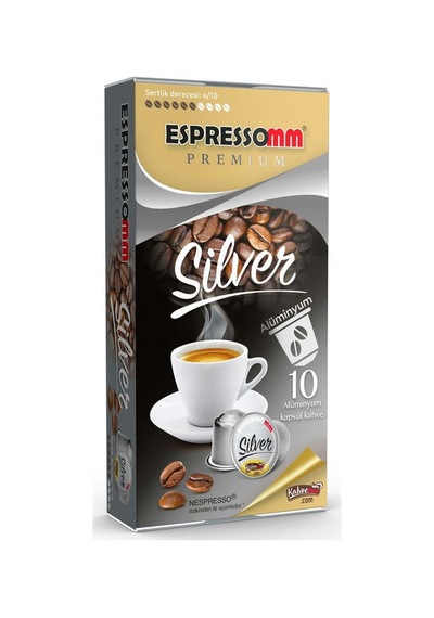 Espressomm® Premium Silver Alüminyum Kapsül Kahve 10 Adet