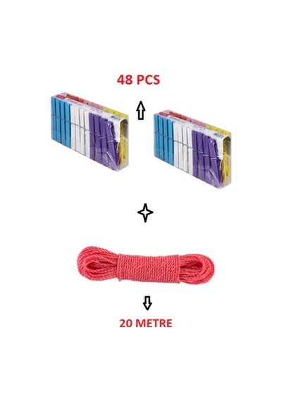 Zambak Mandal 48 Adet + Çamaşır İpi 20 Metre 20 Tr Diğer