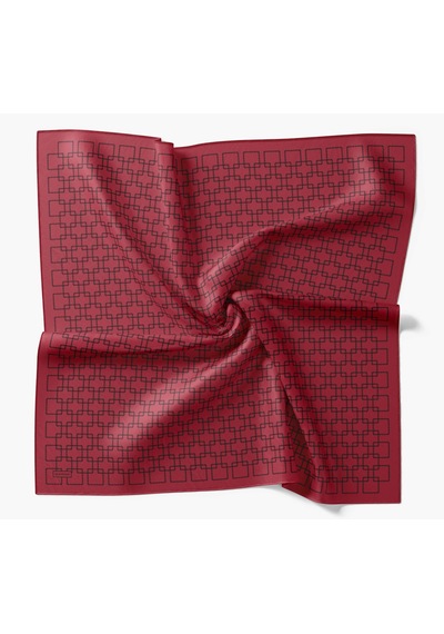 Silk Home Twill İpek Eşarp Zincir Kırmızı Çok Renkli