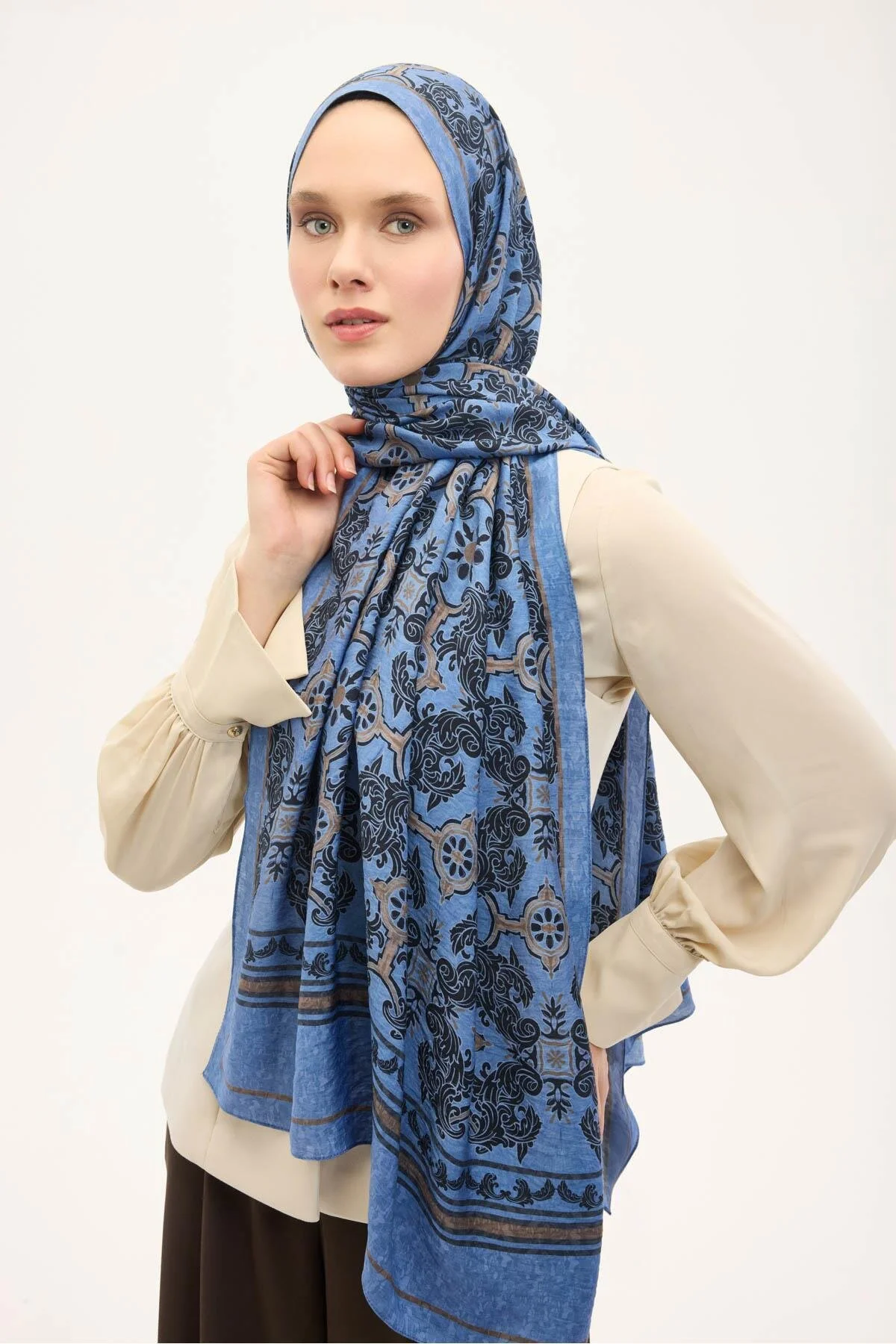 Silk Home Mayda Şal 81019-03 Gök Mavi