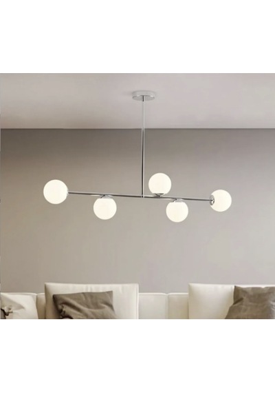 Ardent 5'li Sıralı Camlı Avize Ra-avz- 7543-81-26 Krom