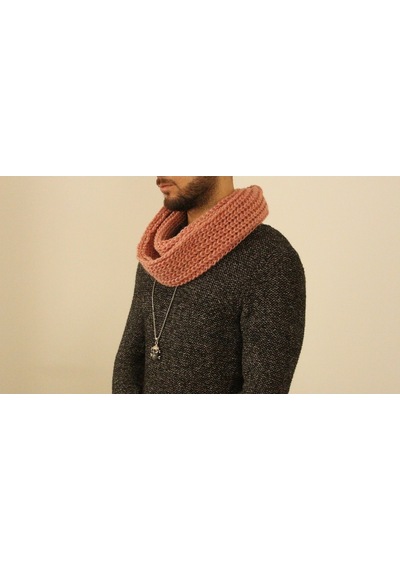 Boldy Örme Boyunluk Triko Atkı Somon Unisex (528295206)