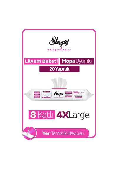 Easy Clean Lilyum Buketi Mopa Uyumlu Yer Temizlik Havlusu&mendili 20 Yaprak Diğer