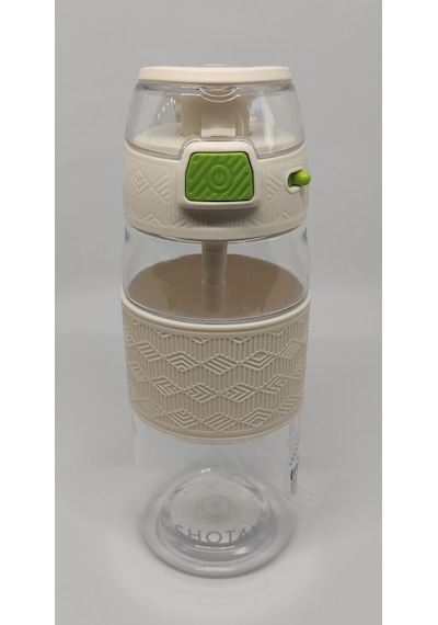 Shotay St-7202 600ml Tritan Beyaz Şeffaf Matara Taşıma Aparatlı Beyaz  -  Şeffaf