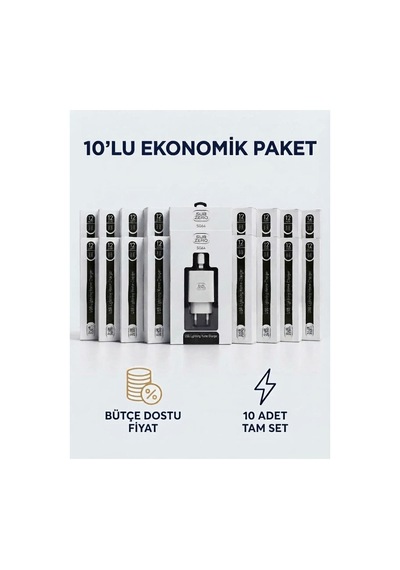 Sub Zero Sg64 12w Usb Lightning Ev Şarj Aleti / Adaptör Ve Kablo Seti - 10'lu Ekonomik Paket Beyaz