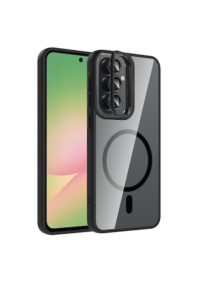 Gpack Samsung Galaxy Uyumlu A37 Kılıf Etro Standlı Araç Tutucu Özellikli Kamera Lens Koruyucu  Siyah