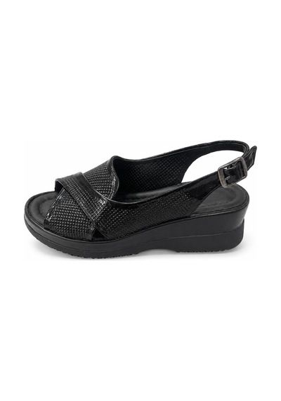 Trendyshose 06515 Rahat Hafif Dolgu Taban Garantili Kadın Günlük Sandalet Siyah