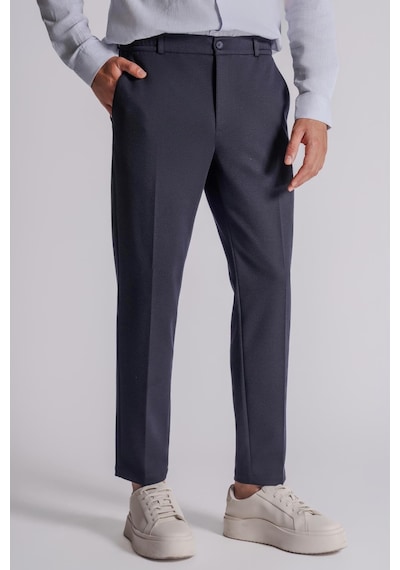 Beli Yarım Lastikli Chino Slim Fit Crop Pantolon Siyah Lacivert Beli Yarım Lastikli Chino Slim Fit Crop Pantolon Siyah Lacivert