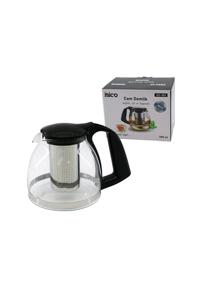 İbico İ22-353 Demlik 1100ml Kapak Plastik Kulp Krom Çerçeve Çelik Süzgeçli Cam