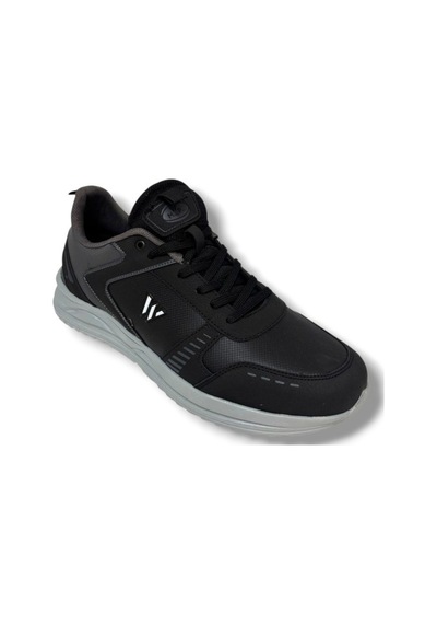 Magg Point 5310-26 Deri Trend Erkek Sneaker Siyah Gümüş 45-47 Siyah