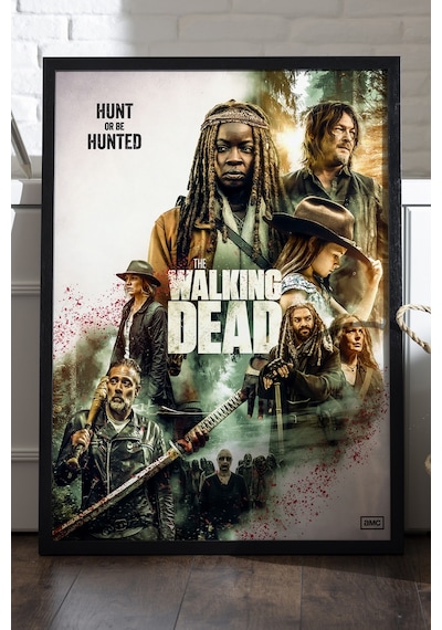 The Walking Dead Siyah Ahşap Çerçeveli Poster, Dizi Duvar Tablosu