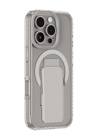 Apple iPhone 16 Pro Uyumlu Kılıf Magsafe Şarj Özellikli Standlı Amazingthing Titan Pro Plus Kapak Gri