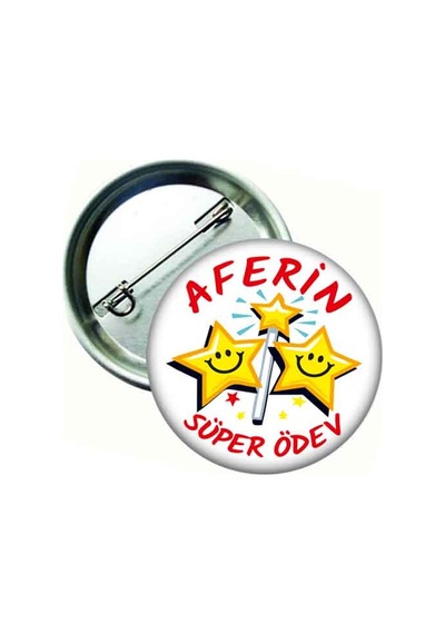 Aferin Süper Ödev Yaka Rozeti 20 Adet Çok Renkli