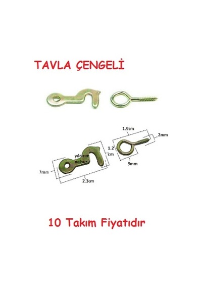 Tavla Çengeli 10 Adet Tavla Kancası