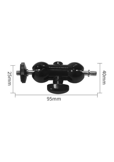 Ayex St-24 Çift Küresel Başlıklı Mini Mafsallı Kol 1/4 İnç Kamera Ve Aksesuar Aparatı