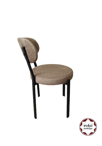 Evko Mobilya Smart Sandalye, Mutfak Salon Sandalyesi, 2 Adet Sandalye, Metal Sandalye, Yemek Sandalyesi, Otel Cafe Restoran Sandalyesi Kahverengi