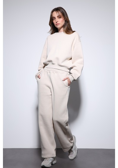 Antioch Basic Kadın Sweatshirt Taş