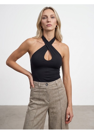 DİLVİN 21267 Halter Top-siyah