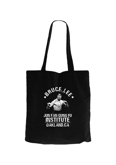 Bruce Lee Face Siyah Kanvas Bez Çanta