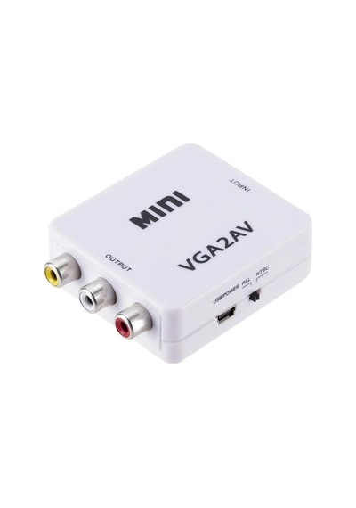 Vga To Av 3rca Video 1080p Çevirici Dönüştürücü Adaptör 3.5mm Destekli