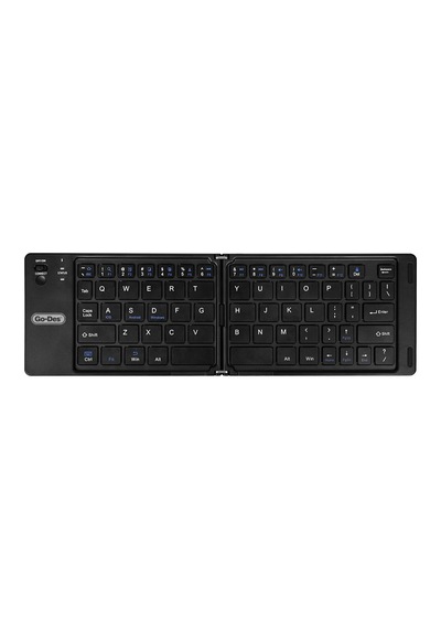 Go Des Gd-kb326 Sessiz Tuş Tasarımlı Katlanabilir Bluetooth Bağlantılı Kablosuz Klavye Siyah