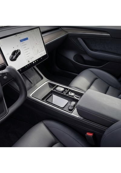 Tesla Model Y Juniper 2025+ Uyumlu Orta Konsol Düzenleyici Saklama Kutusu Pedi Siyah