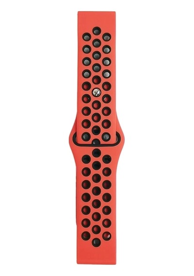 Watch 22mm Spor Delikli Kordon - Kırmızı-siyah Çok Renkli
