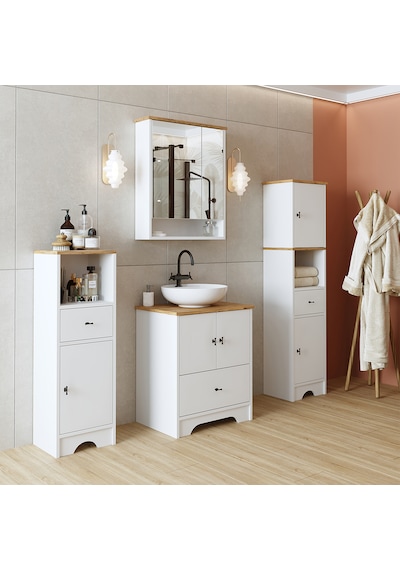 Lavabolu Banyo Dolabı Mat Beyaz Mdf 60 Cm Çekmeceli Banyo Dolabı Atlantik Çam - Beyaz Lavabolu Banyo Dolabı Mat Beyaz Mdf 60 Cm Çekmeceli Banyo Dolabı Atlantik Çam - Beyaz