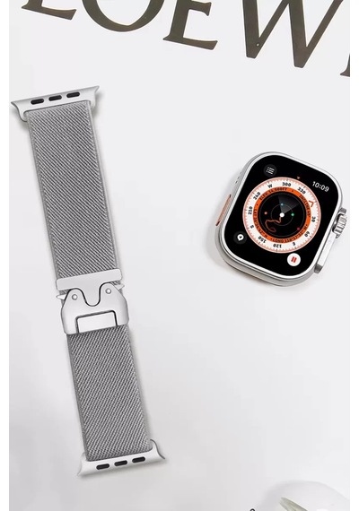 Newface Apple Watch 42mm Forest Kumaş Kordon - Titan Gri Diğer