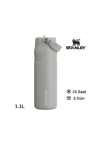 Stanley The Iceflow Flip Straw Pipetli Termos Bardak 1.1 Lt Matara Gri