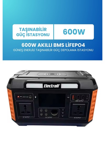 600w Akıllı Bms Lifepo4 Güneş Enerjili Taşınabilir Güç Depolama