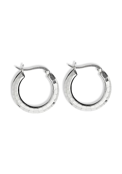 Oya Silver Fasetli Model Kadın Gümüş Halka Küpe 2.5x2.5cm