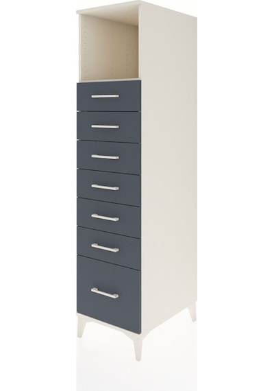 Kronos Dolap Tek Raflı 7 Çekmeceli 44x59x182 Aytaşı-antrasit Aytaşı