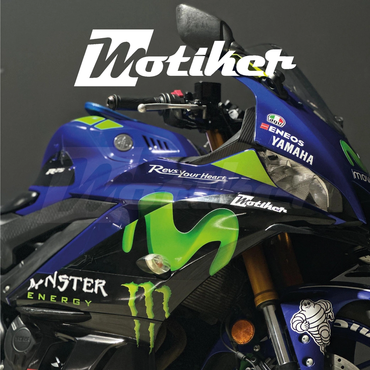 Yamaha R25 2019-2024 Sticker Kaplama Movistar Takım Sticker Etike