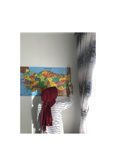 Türkiye Haritası Akıllı Kağıt Tahta Yazı Tahtası Özel Baskılı Renkli Dekoratif 118x56 Cm Beyaz