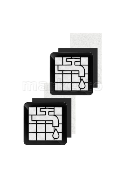 Philips Xb2122 - Xb2123 - Xb2142 Uyumlu 2'li Hazne İçi Filtre Takımı Süngerler Dahil