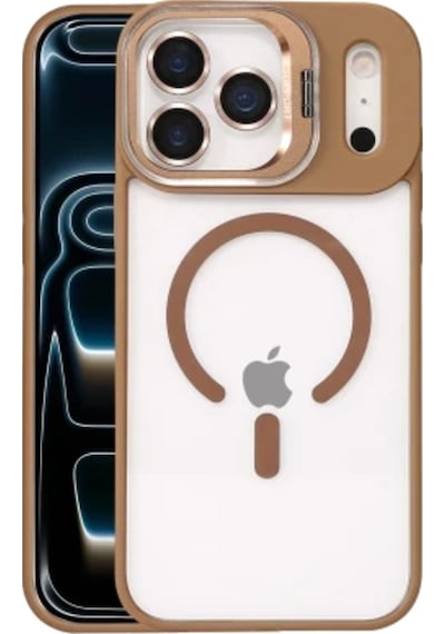 İphone 17 Pro Max İçin Uyumlu Standlı Ve Kamera Lens li Şarj Özellikli Ultra Lüks Kılıf