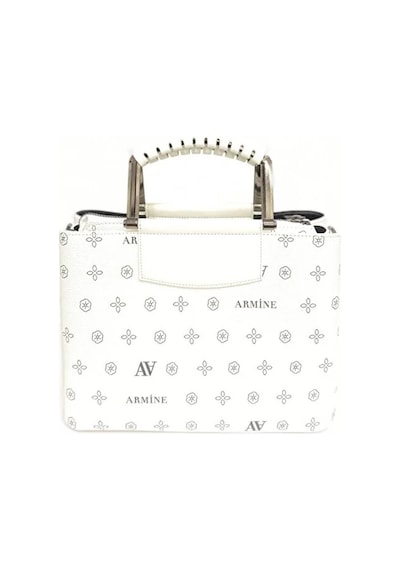 Armine 223 Beyaz Baskılı El Ve Omuz Çantası Beyaz