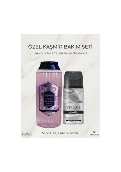 Tr Kaşmir Doğal Zeytinyağlı Duş Jeli 500 Ml + Verdure Silver Erkek Deodorant 150 Ml Set Diğer
