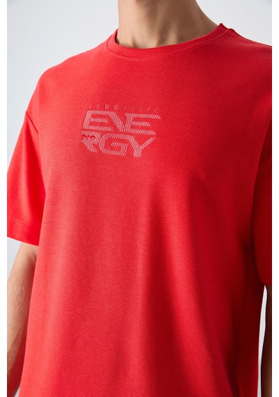 Tommy Life Fiesta Pamuklu Kalın Yüzeyi Dokulu Oversize Fit Baskılı Erkek T-shirt - 88336 001