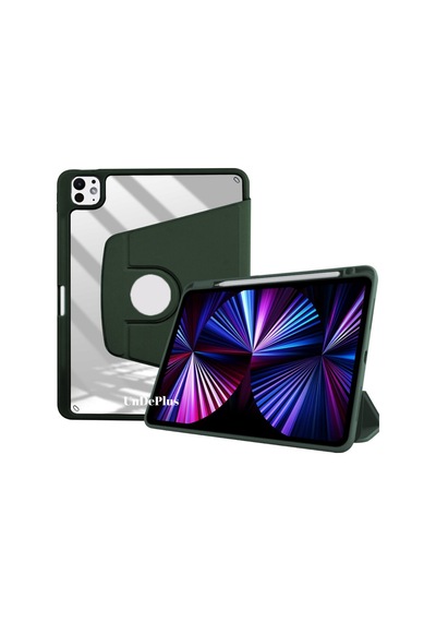 Apple Uyumlu iPad, Pro 13inç M4 2024 Kılıf Termik Kalem Bölmeli Dönebilen Standlı Kılıf A2925 A2926 A3007