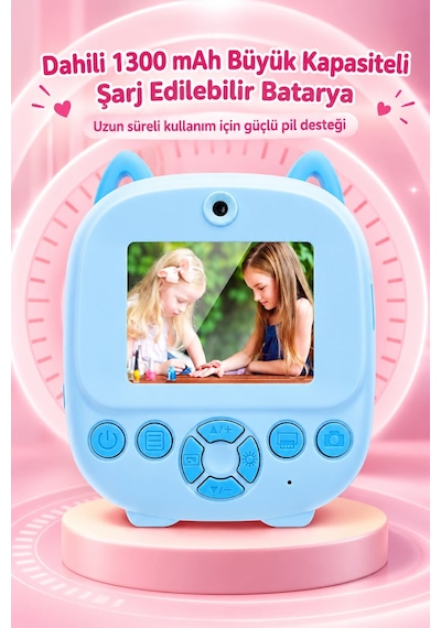 SY S5 Şipşak Baskılı Çocuk Kamera Dijital Fotoğraf Makinesi