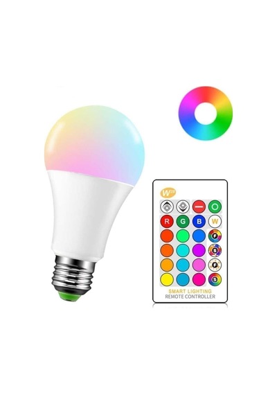 Uzaktan Kumandalı Rgb Led Ampul 9watt E27 Tasarruflu Dimmerli Led Lamba 16 Ton Diğer