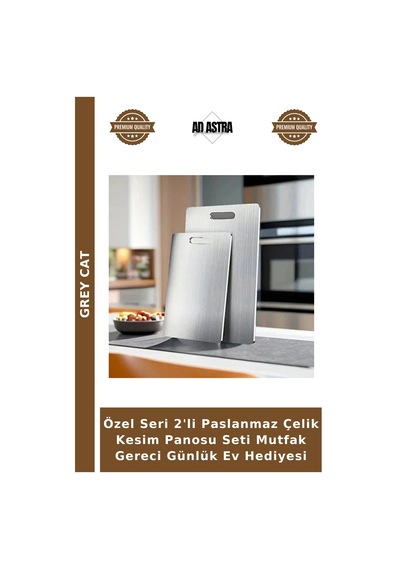 Özel Seri 2'li Paslanmaz Çelik Kesim Panosu Seti Mutfak Gereci Günlük Ev Hediyesi Çok Renkli