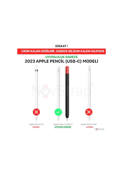 Novstrap Apple Pencil Usb c İle Uyumlu Kılıf C Silikon Koruma Kılıfı