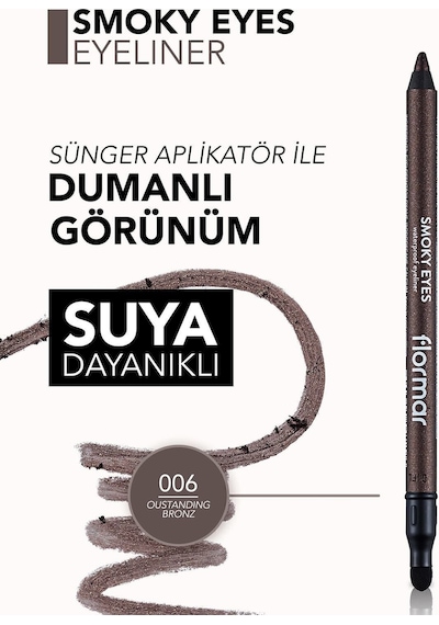 Flormar Smoky Eyes Gölgelendirme Başlıklı Kajal Göz Kalemi 006 Oustanding Bronz