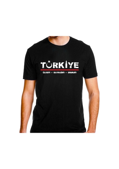 Alfa Giyim Türkiye Baskılı Tişört Siyah